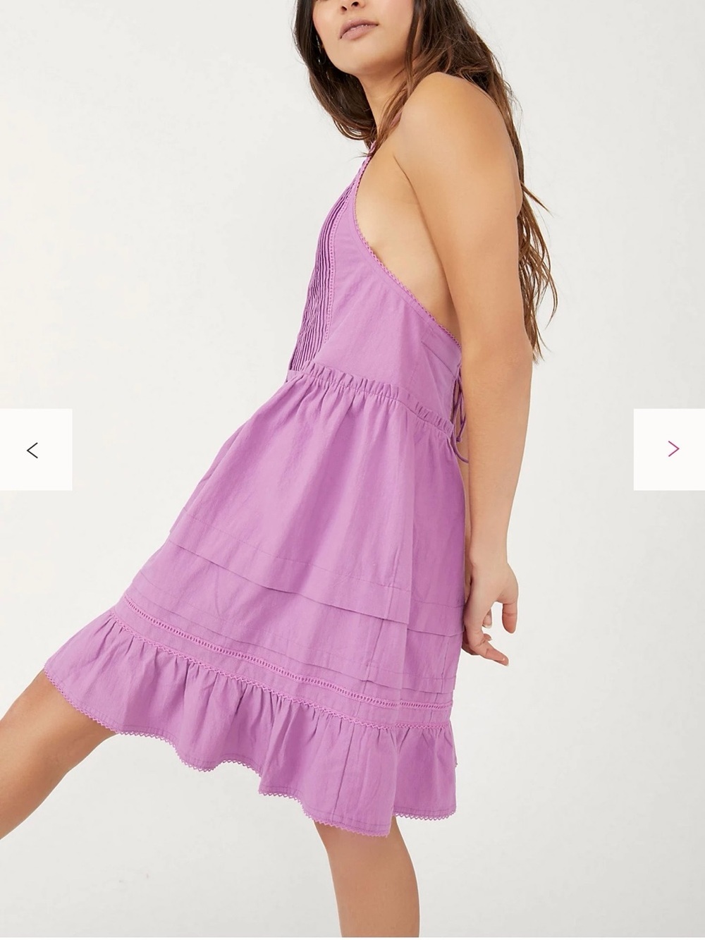 ⚡️Free People Desert Days Lilac Halter Button-Front Summer Dress - Picture 3 of 7